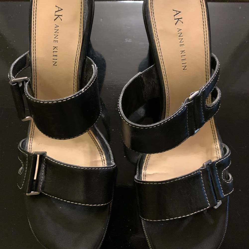 Anne Klein Leather Strap Heel Slip-On, 8 1/2M